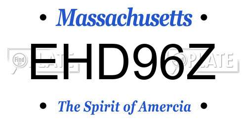 EHD96Z Massachusetts License Plate