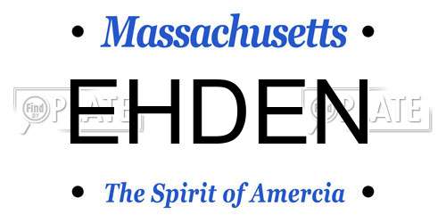 EHDEN Massachusetts License Plate
