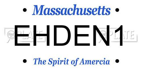 EHDEN1 Massachusetts License Plate