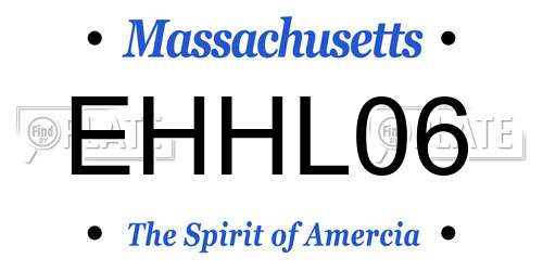 EHHL06 Massachusetts License Plate
