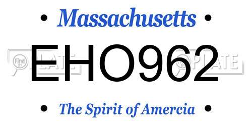 EHO962 Massachusetts License Plate
