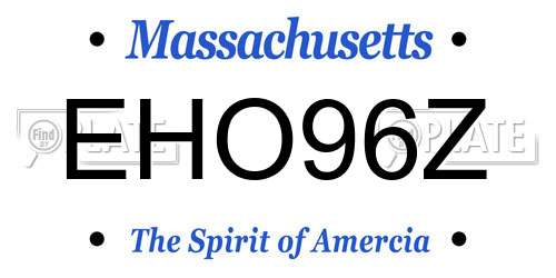 EHO96Z Massachusetts License Plate
