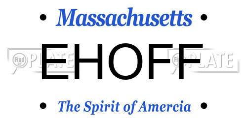 EHOFF Massachusetts License Plate