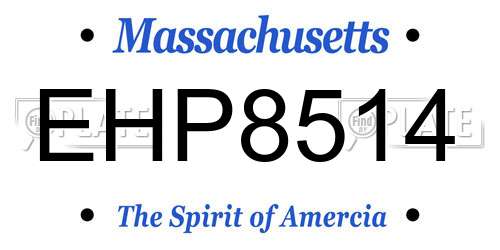 EHP8514 Massachusetts License Plate