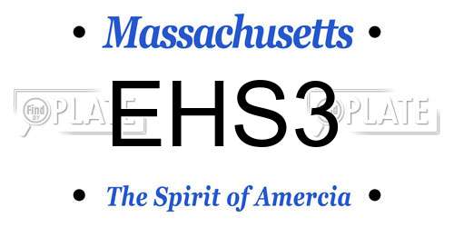 EHS3 Massachusetts License Plate