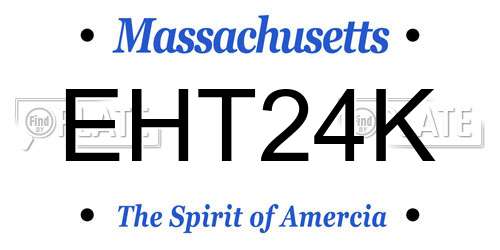 EHT24K Massachusetts License Plate