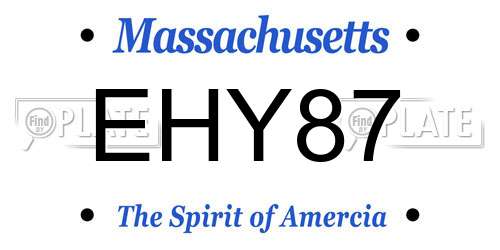 EHY87 Massachusetts License Plate