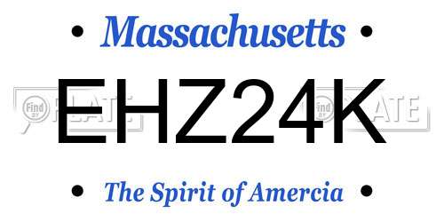 EHZ24K Massachusetts License Plate