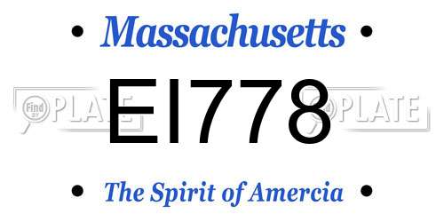 EI778 Massachusetts License Plate