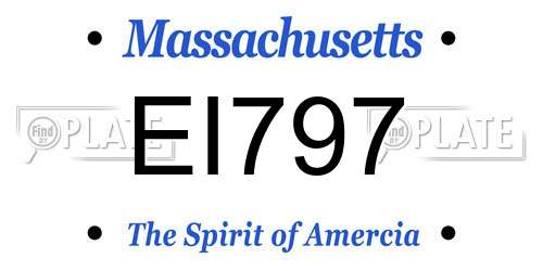 EI797 Massachusetts License Plate