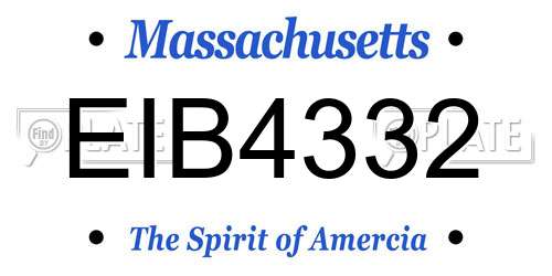 EIB4332 Massachusetts License Plate