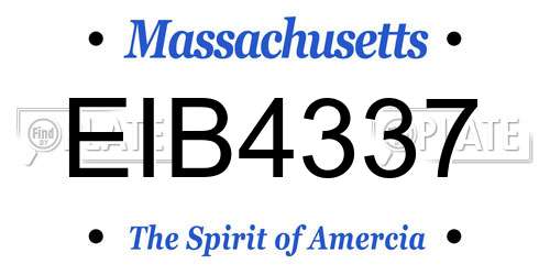EIB4337 Massachusetts License Plate