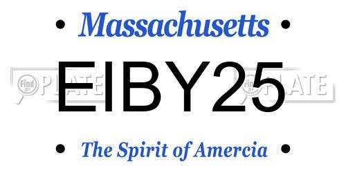 EIBY25 Massachusetts License Plate