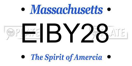 EIBY28 Massachusetts License Plate