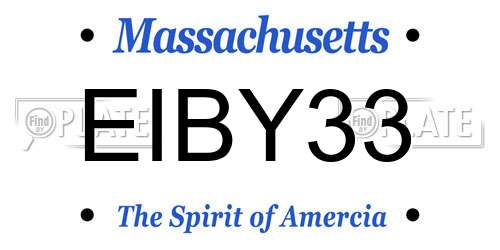 EIBY33 Massachusetts License Plate