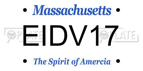 EIDV17 Massachusetts License Plate
