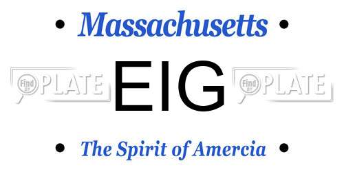 EIG Massachusetts License Plate