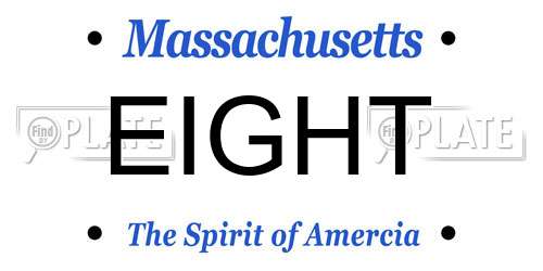 EIGHT Massachusetts License Plate