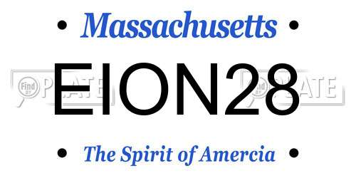EION28 Massachusetts License Plate