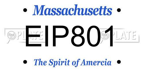 EIP801 Massachusetts License Plate