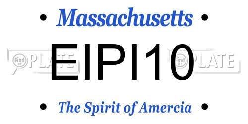 EIPI10 Massachusetts License Plate