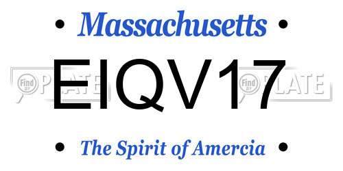 EIQV17 Massachusetts License Plate