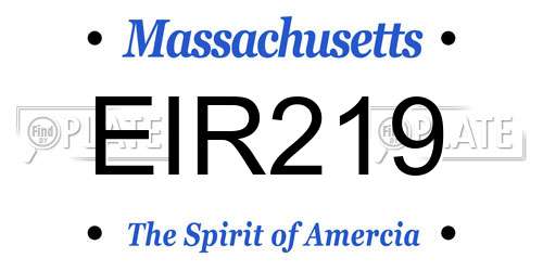 EIR219 Massachusetts License Plate
