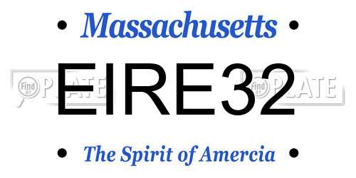 EIRE32 Massachusetts License Plate