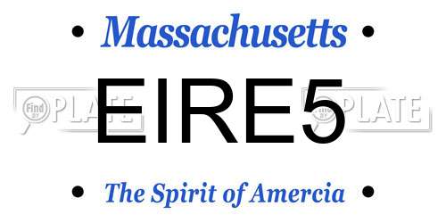 EIRE5 Massachusetts License Plate