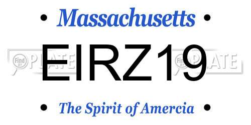 EIRZ19 Massachusetts License Plate