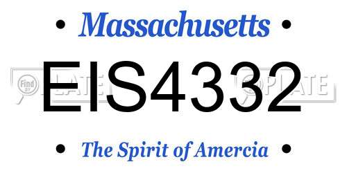 EIS4332 Massachusetts License Plate