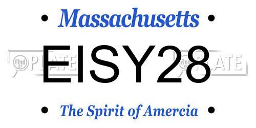 EISY28 Massachusetts License Plate