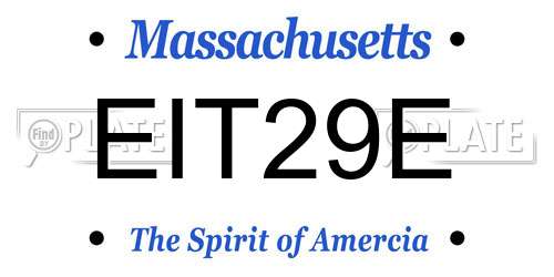 EIT29E Massachusetts License Plate