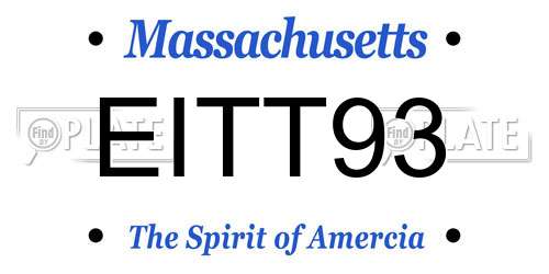 EITT93 Massachusetts License Plate