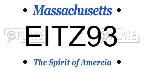 EITZ93 Massachusetts License Plate