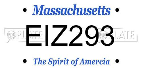 EIZ293 Massachusetts License Plate