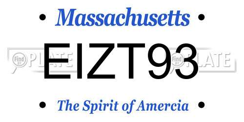 EIZT93 Massachusetts License Plate