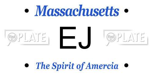 EJ Massachusetts License Plate