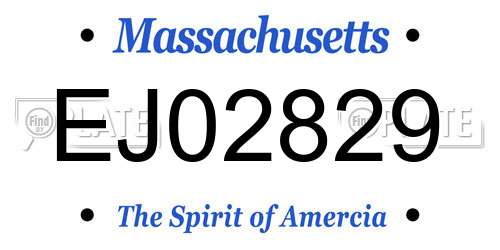 EJ02829 Massachusetts License Plate