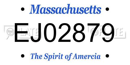 EJ02879 Massachusetts License Plate