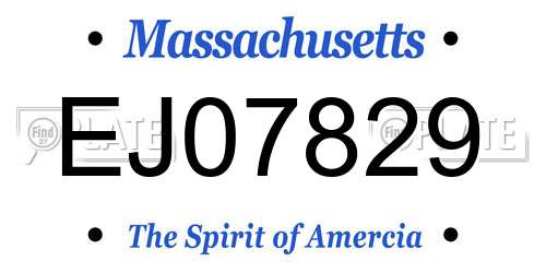 EJ07829 Massachusetts License Plate