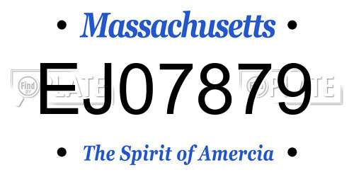 EJ07879 Massachusetts License Plate