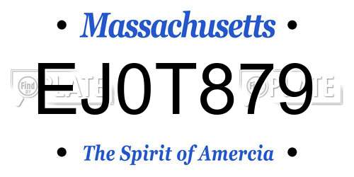EJ0T879 Massachusetts License Plate