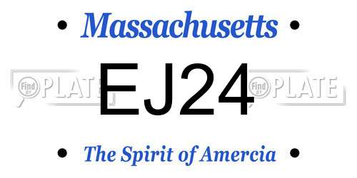 EJ24 Massachusetts License Plate