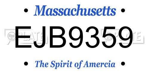EJB9359 Massachusetts License Plate