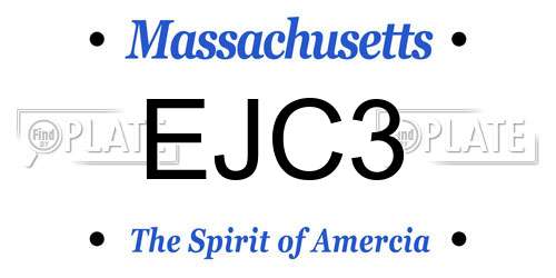 EJC3 Massachusetts License Plate