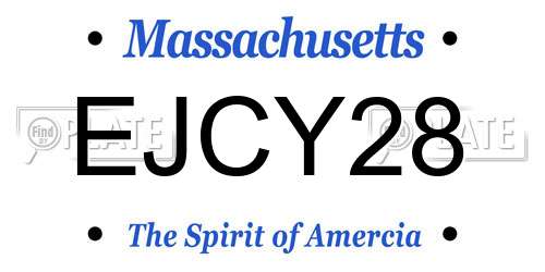 EJCY28 Massachusetts License Plate