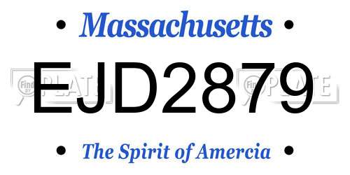 EJD2879 Massachusetts License Plate