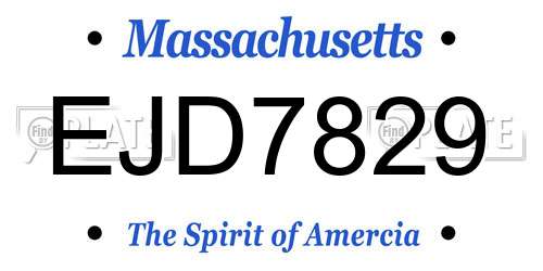 EJD7829 Massachusetts License Plate