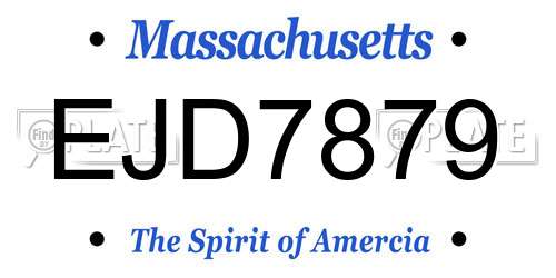 EJD7879 Massachusetts License Plate